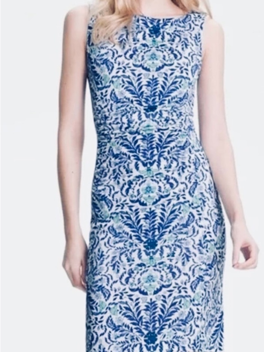 Tory Burch Navy Printed  Dress  sophisticated size 8